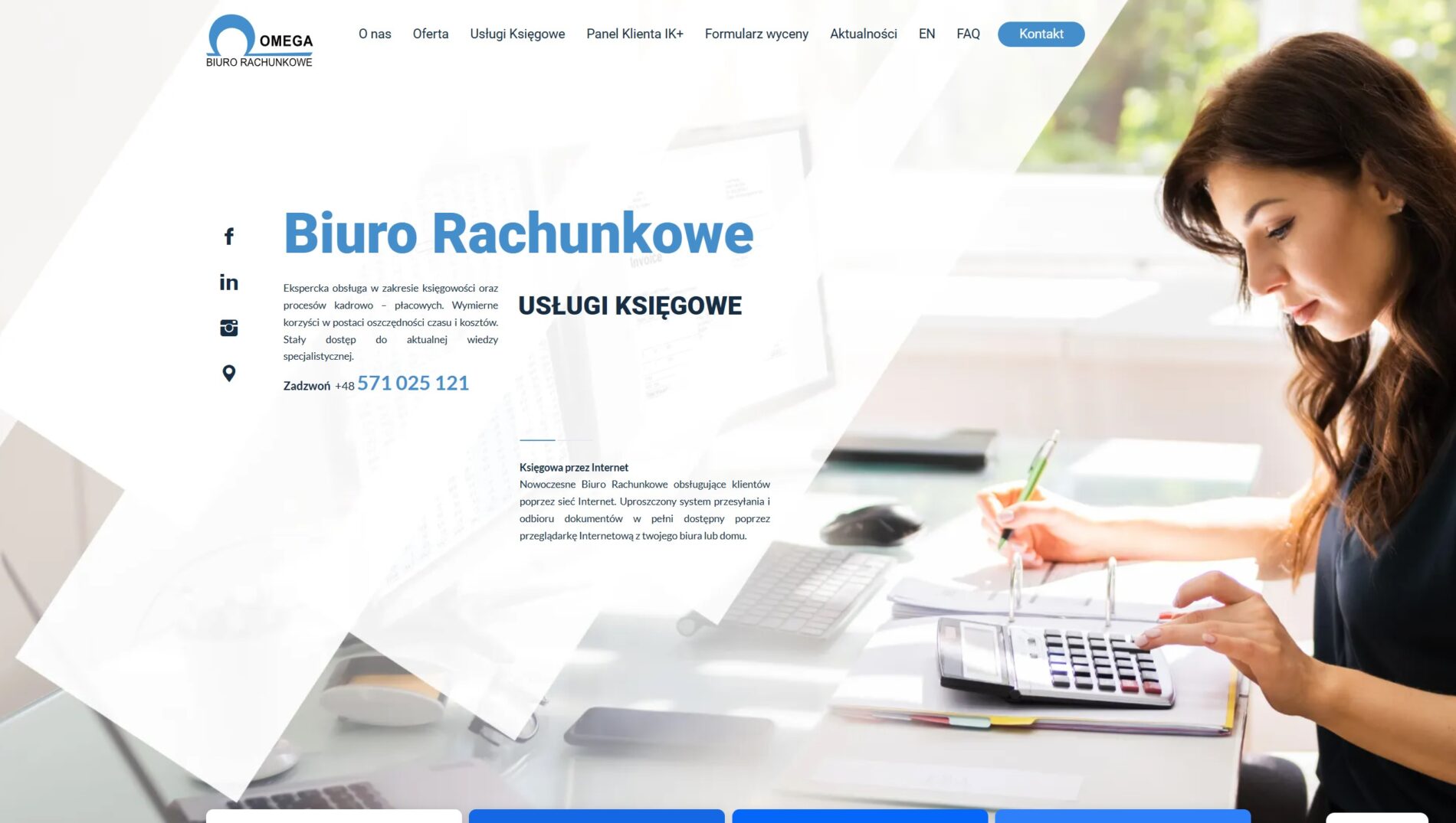 rezentacja Strony Internetowej dla Biura Rachunkowego Omega - Tarnów | VIZIM